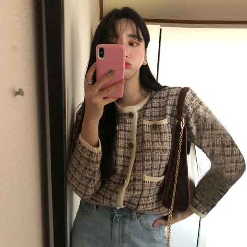 apricot Women Cardigans Sweater Knitwear Single Breasted Casual Knit Cardigan Outwear Winter Jacket Coat - Цвет: apricot