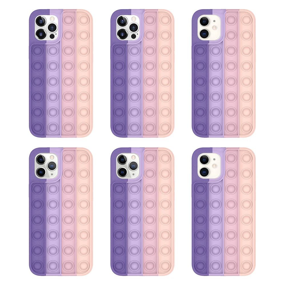 

Relieve Stress Fun Fidget Toys Push Bubble Soft Phone Case for iPhone Cover