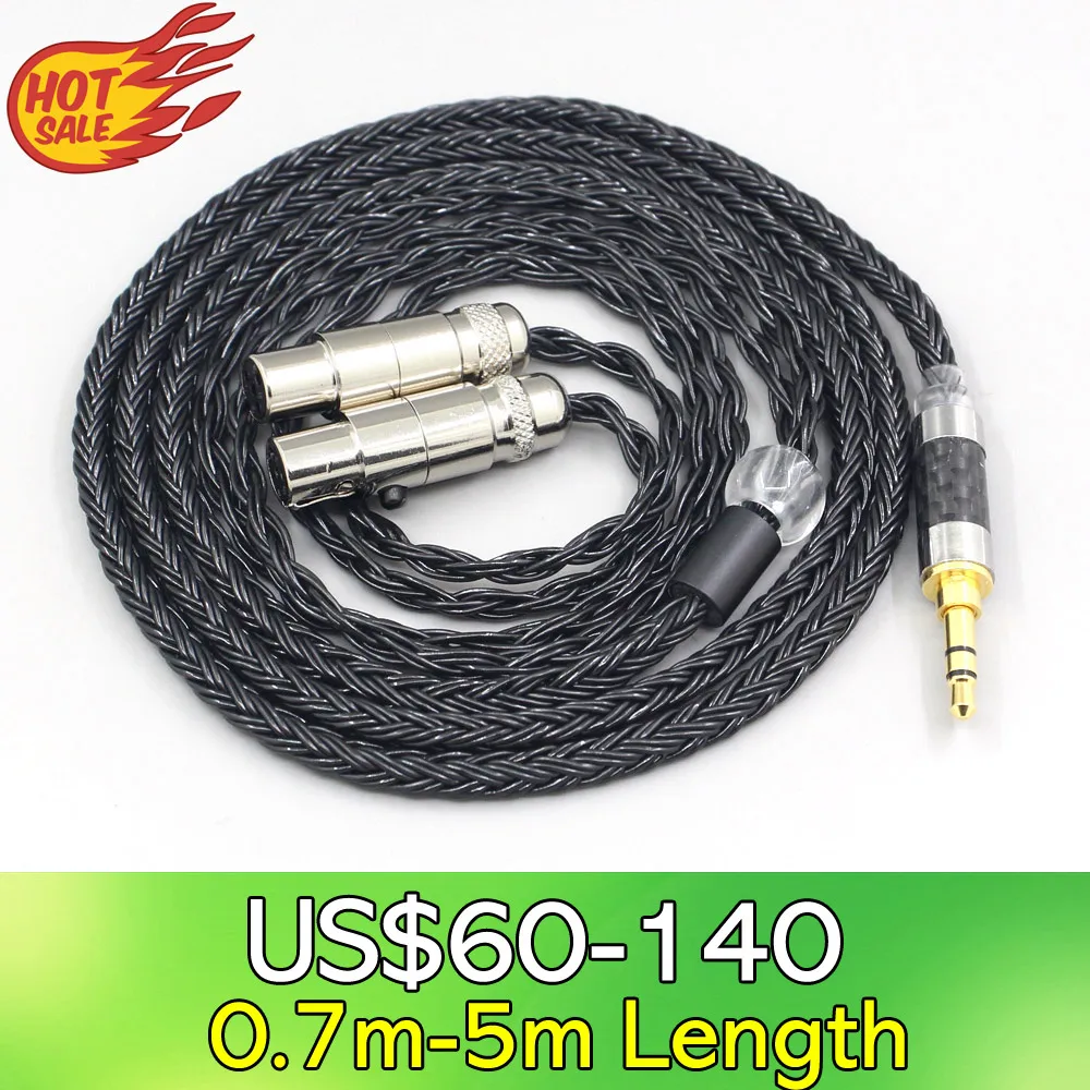 

LN007407 16 Core 7N OCC Black Braided Earphone Cable For Aeolus Atticus Auteur Blackwood Eikon Ori Verite Vibro Headphone