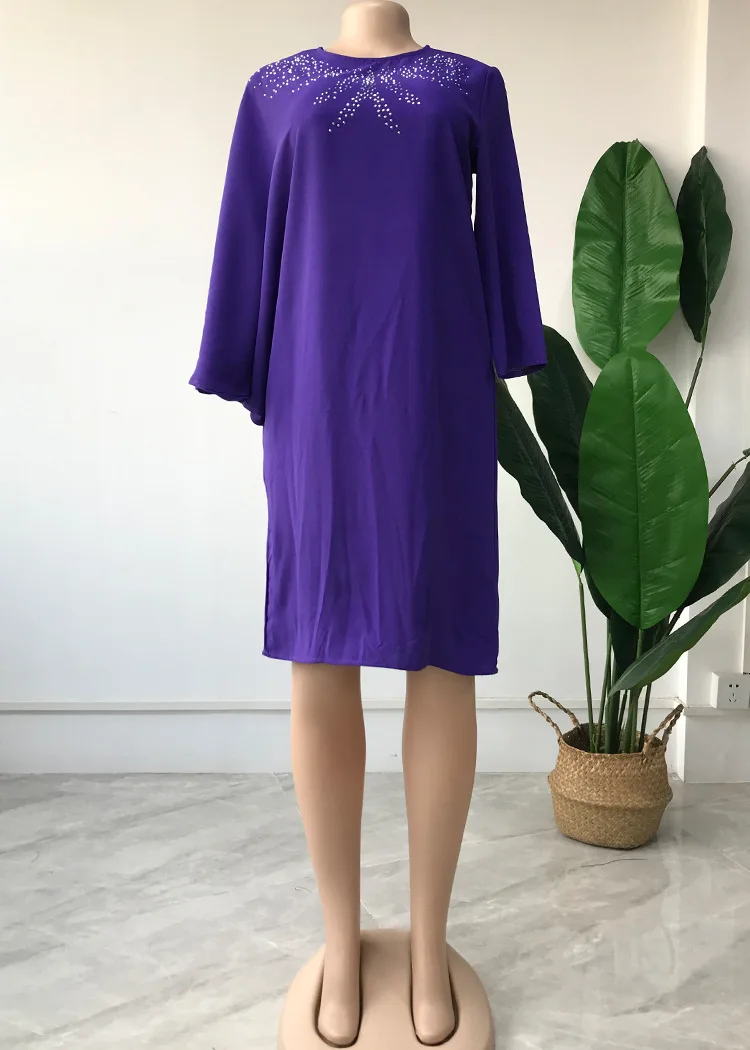 Африканские платья для женщин Осенние африканские женщины фиолетовое зеленое