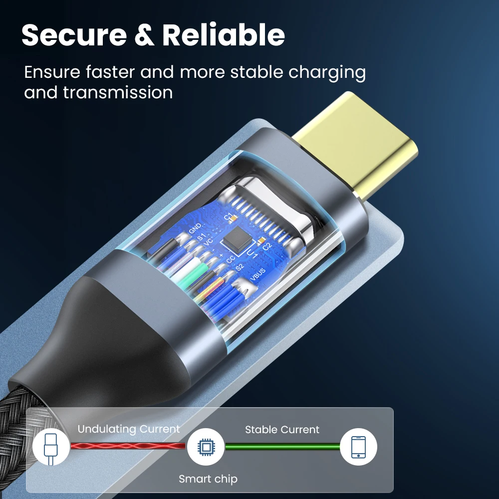 Кабель USB C к Type C3.1 Gen2 10 Гбит/с 100 Вт Быстрый кабель для передачи данных c Samsung S20 MacBook