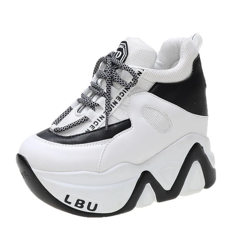 

2020 Autumn Wedges Shoes For Women Platform Sneakers Fashion Chunky Casual Vulcanized Shoes Woman Brand 12cm High Heels Ladies
