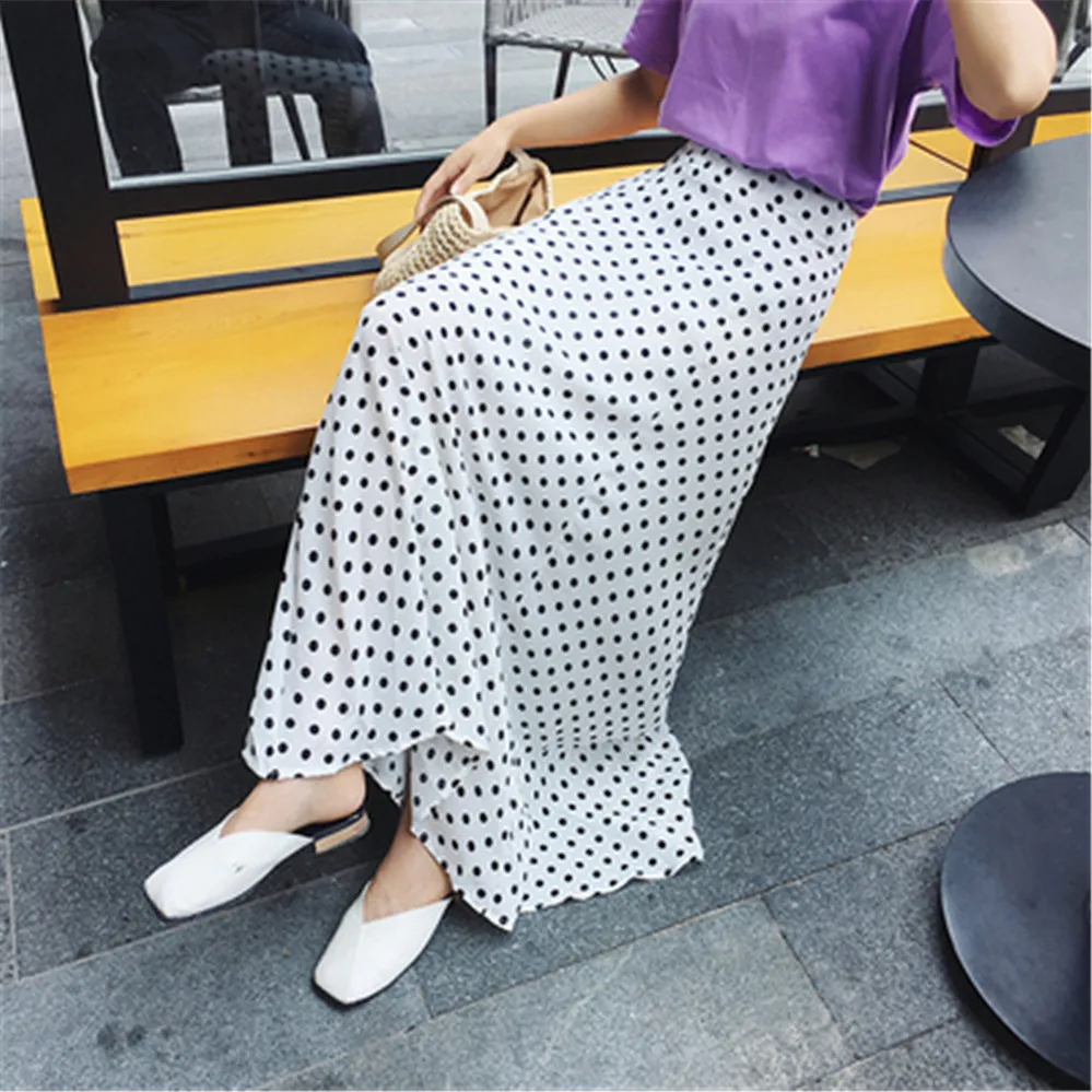 Корейская модная шифоновая юбка женская летняя средней длины трапециевидной