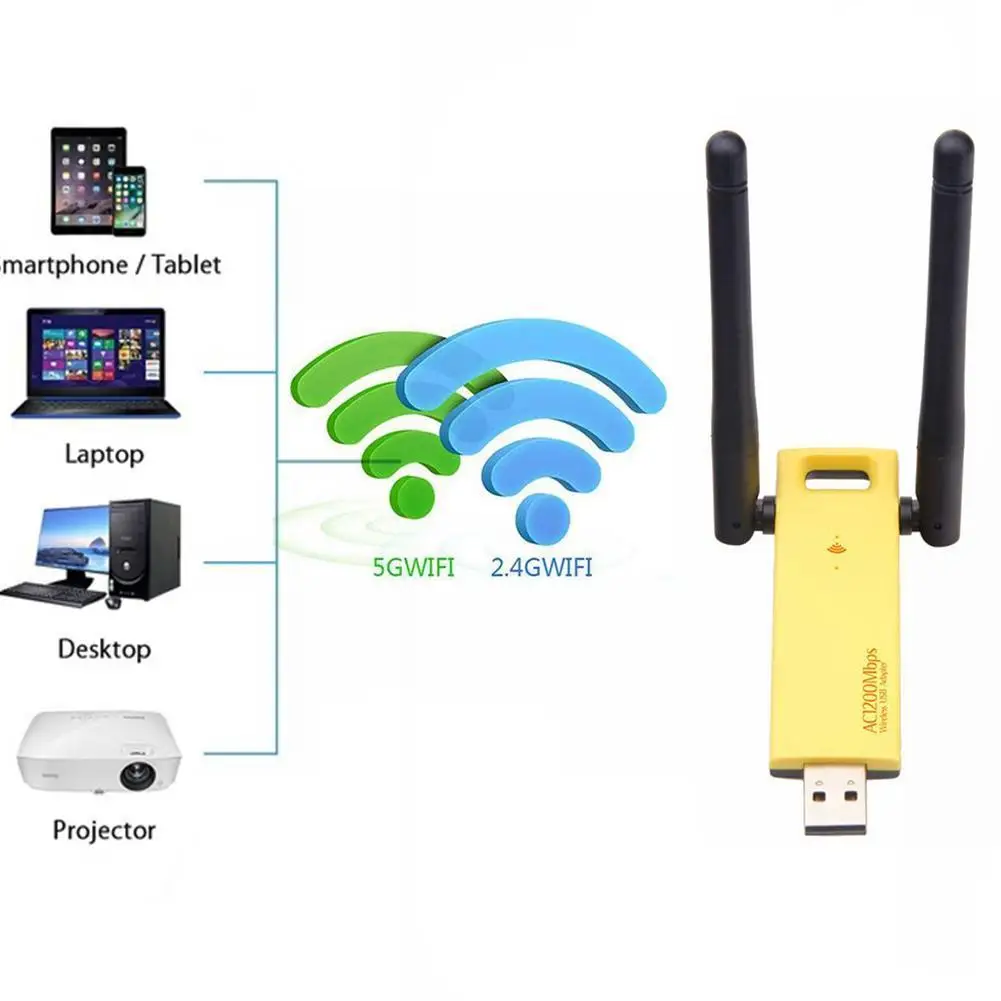 

Беспроводной WI-FI сетевая карта USB3.0 8812 Dual Band 2,4G 802.11Ac с для путешествий Gigabit Ac1200M 5G антенна диапазона антенны WI-FI U7B9