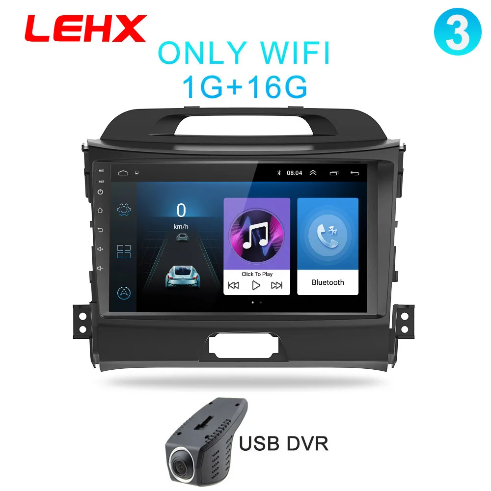 LE-KIA SP-DVR LEHX автомобильный Android 8,1 2 din Автомобильный мультимедийный плеер Автомобильный dvd для KIA sportage 2011 2012 2013 головное устройство gps навигация радио - Цвет: LE-KIA SP-DVR