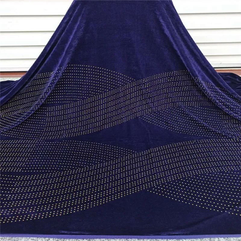 Королевский синий африканский бархат кружевная ткань 2020 Высококачественный