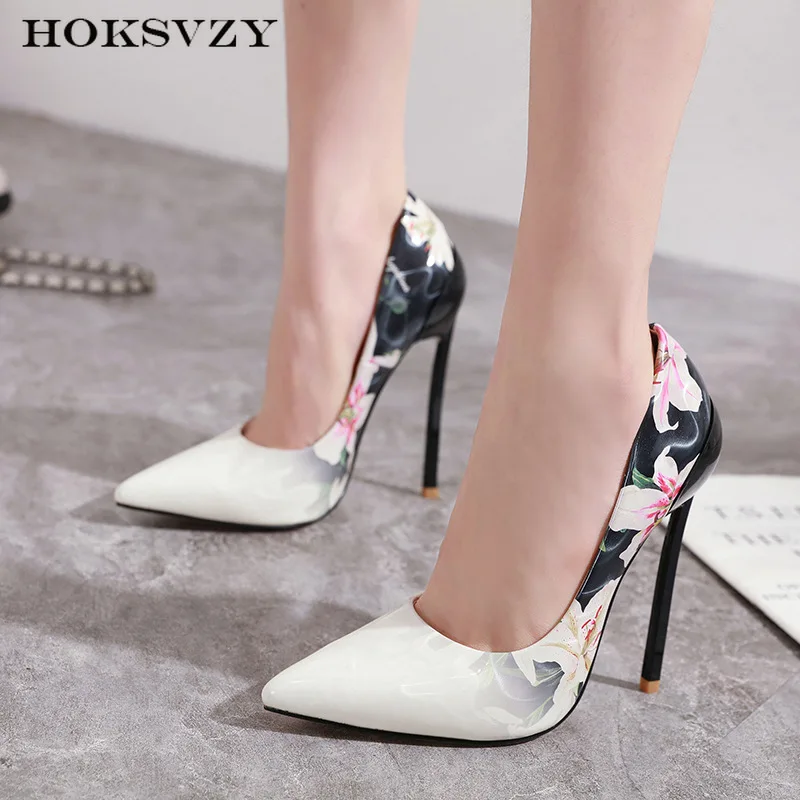 Женские туфли лодочки с острым носком HOKSVZY свадебные на очень высоком каблуке 13