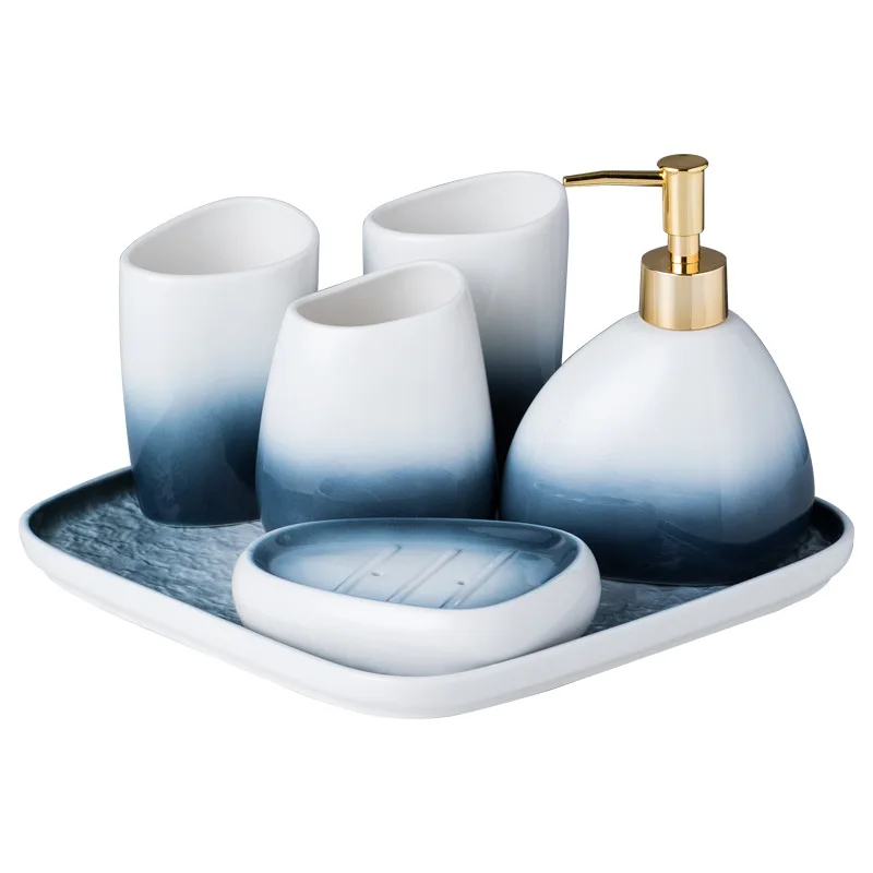 Керамическая сантехника градиентного серого цвета набор для мытья пар чистящие