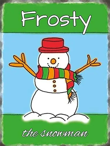 

Frosty The Snowman Merry Christmas Vintage Style Metal Sign Iron Painting for Indoor & Outdoor Home Bar Coffee Kitchen Wall Deco