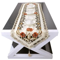 lace table runner embroidered tablecloth wedding valentine day home decoration satin fabric anti stain kitchen tools accessories
