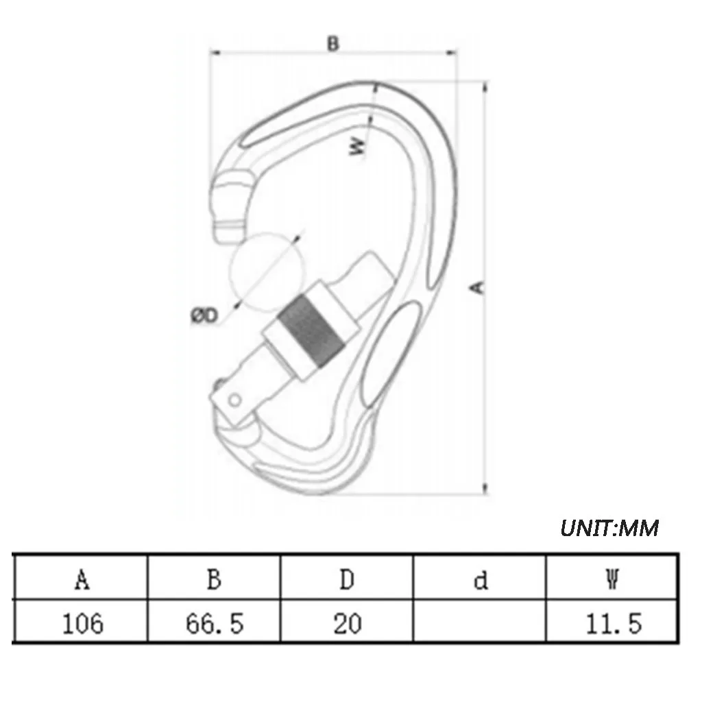 Алюминиевый карабин главный замок высокой высоты несущий предохранительный