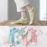 2021 spring and summer new cartoon embroidery rabbit ladies boat socks short socks japanese college wind cotton womens socks