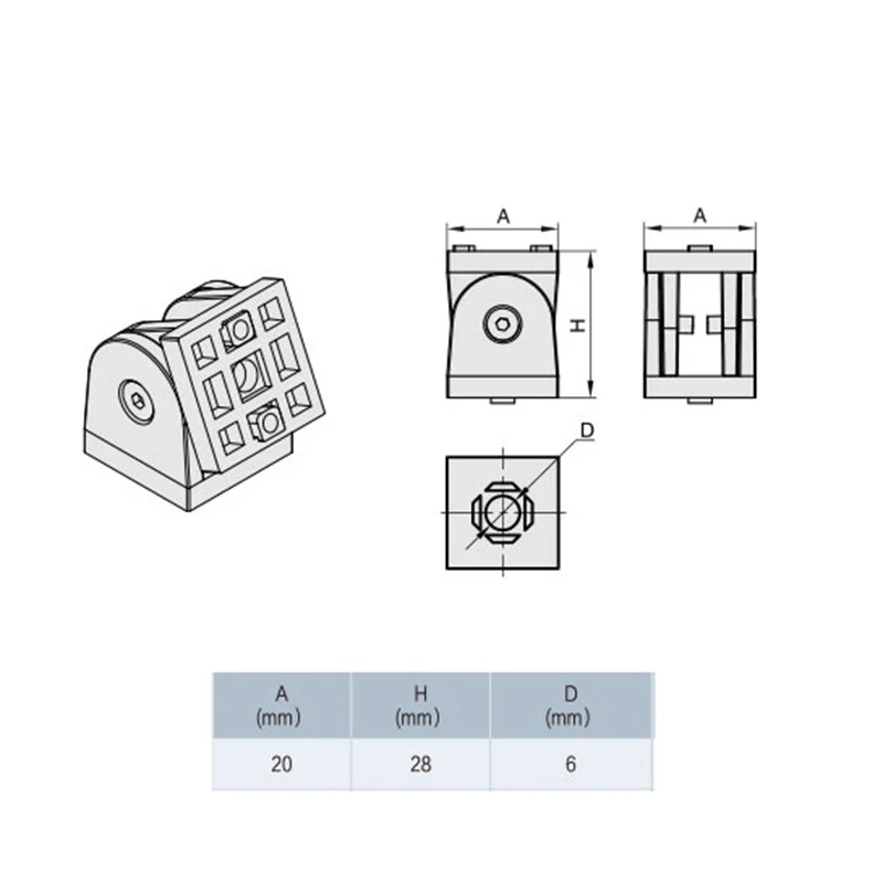 Деталь 3D принтера алюминиевый Угловой Соединитель регулируемый шарнир