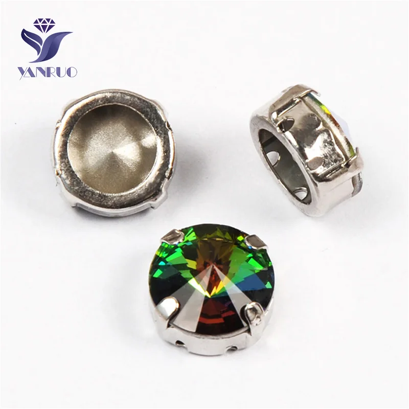 VM Yanruo 1122 стакан Rivoli Strass хрустальные маскарадные камни металлическая установка DIY заостренный назад пришить стразы для поделок - Цвет: VM