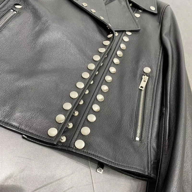 

100% Real Women Coats Natural Sheepskin Genuine Leather Short Jacket