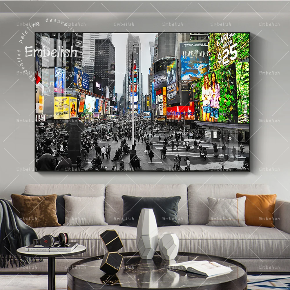 

1 Pieces Canvas Print Painting Time Square New York Artwork Wall Pictures For Living Room Home Decor Unframed gift Landscape