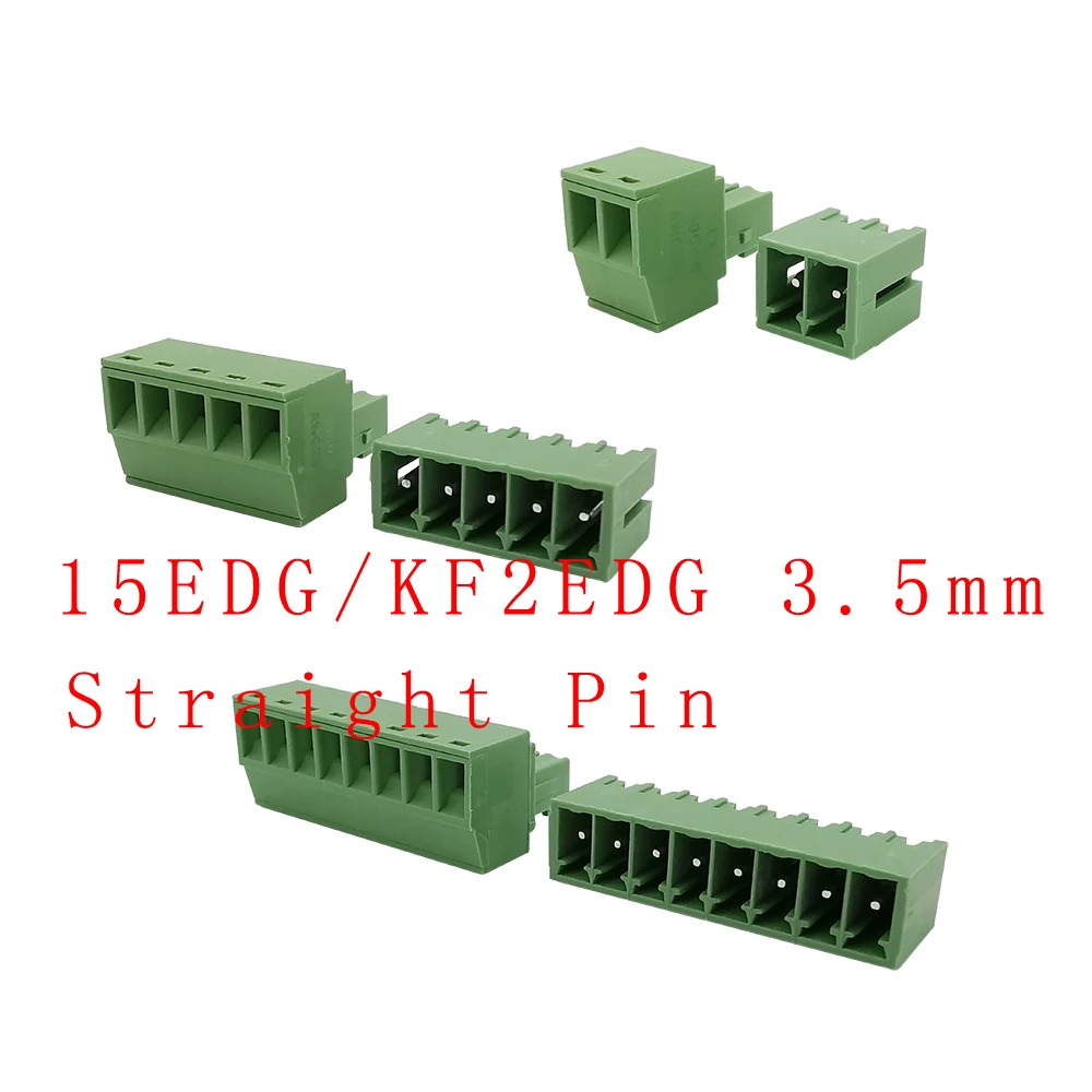 5 пар 15EDG KF2EDG 3 мм PCB Винтовые клеммные колодки коннектор прямой игольчатый штекер