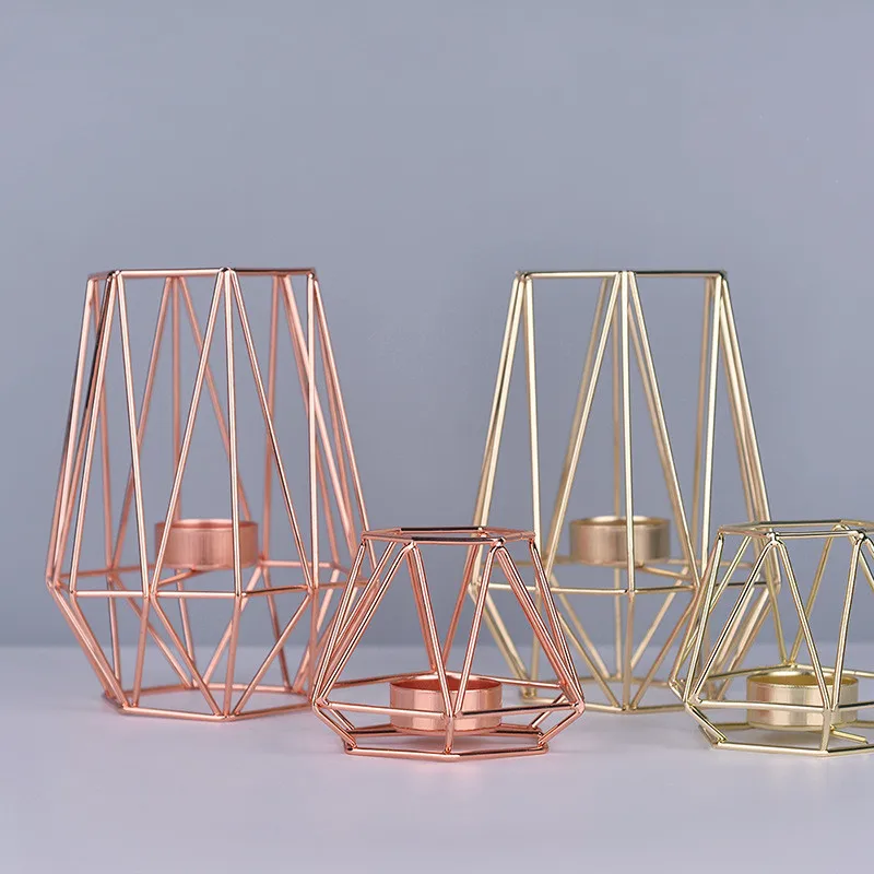 Геометрический подсвечник в скандинавском стиле кованые подсвечники украшение