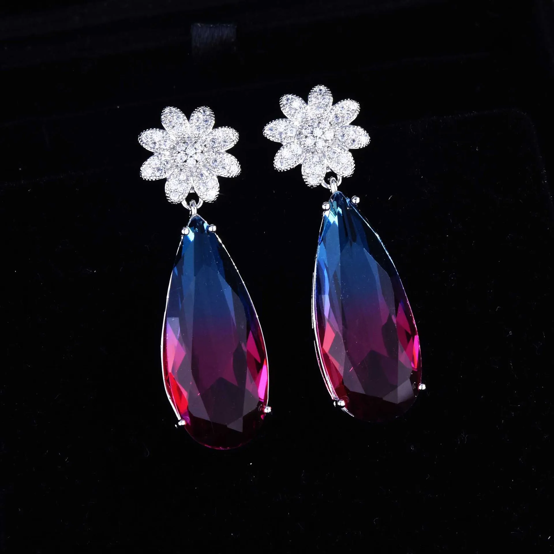 

Charm 925 Sterling Silver Earrings for Women Water Drop Amethyst Gemstone Drop Earring Jewellery Wedding Party Gifts Accessories