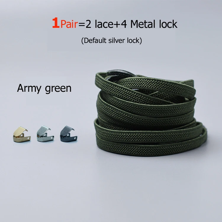army green 21 цвет эластичные фиксирующие шнурки круглые без шнурков шнурки для обуви дети взрослые кроссовки с шнурками быстрая ленивая обувь шнурки 1 пара - Цвет: army green