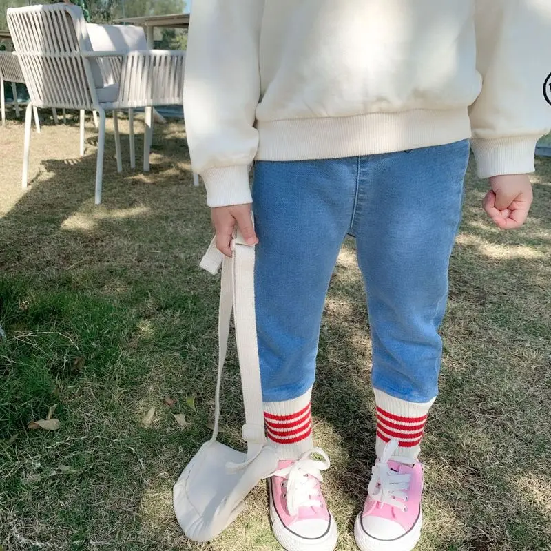 Детские эластичные джинсовые леггинсы Новинка 2020 года сезон весна модные