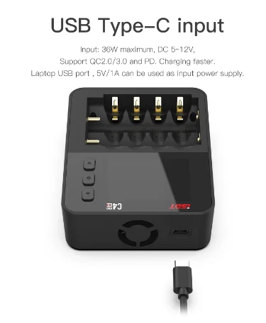 Интеллектуальное зарядное устройство ISDT C4 EVO с выходом Type C QC3.0 для литий ионных