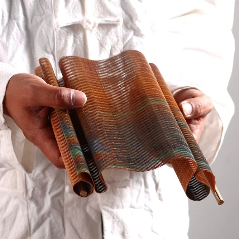 

Hand made Bamboo mat Zen mat Pan mat Potholder Handmade bamboo row Kung Fu bamboo mat Tea mat Coaster mat Home Decoration