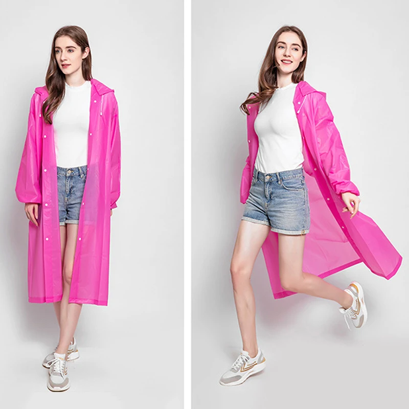 Модный прозрачный дождевик PEVA для женщин и мужчин Толстовка взрослых с капюшоном