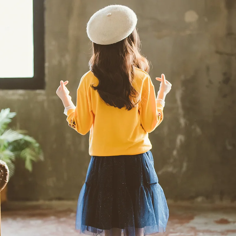 Толстовки для девочек Новинка 2019 года сезон весна осень пальто с цветочной