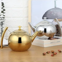 fashion thicker 304 stainless steel water kettle tea pot with filter hotel coffee pot restaurant induction cooker tea kettle