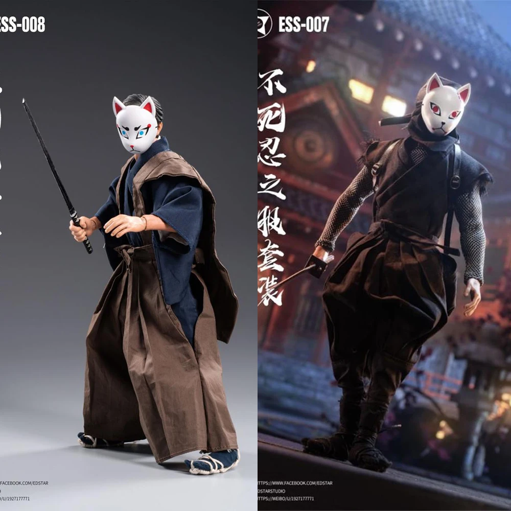 

ESS-007/ESS-008 1/6 Scale Male Figure Accessory Ninja Series Samurai Clothes Sword Fox mask Model for 12 inches Action Figure