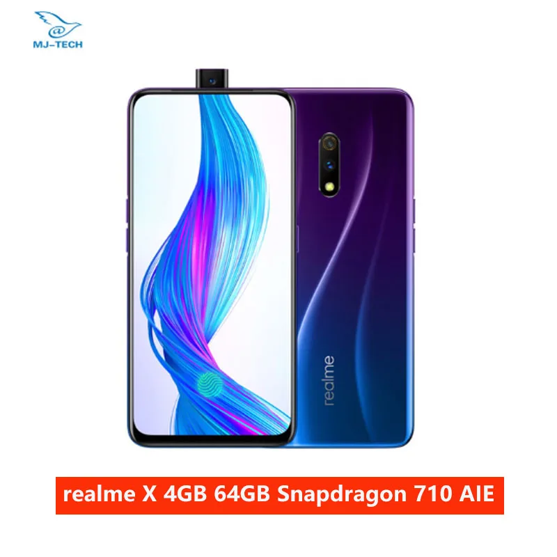Realme X 6 Гб 64 Snapdragon 710 Android 9 0 53 &quot2340X1080 48.0MP отпечатков пальцев мобильный