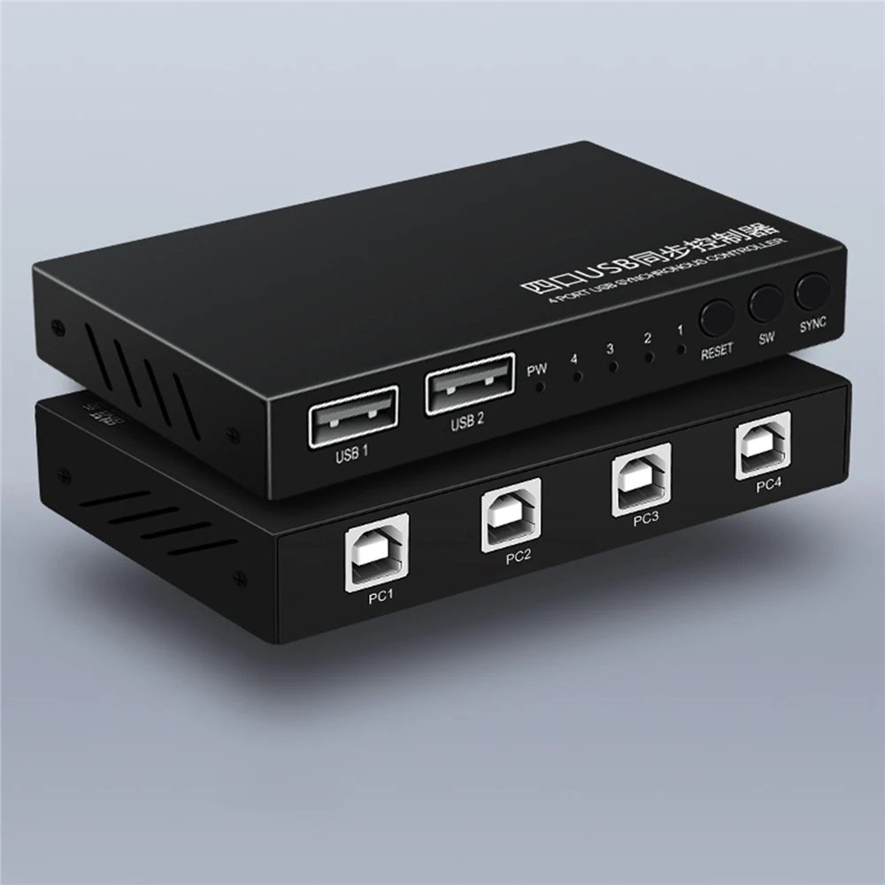 4 Порты USB синхронный контроллер переключения для игр клавиатура Мышь Synchronizor
