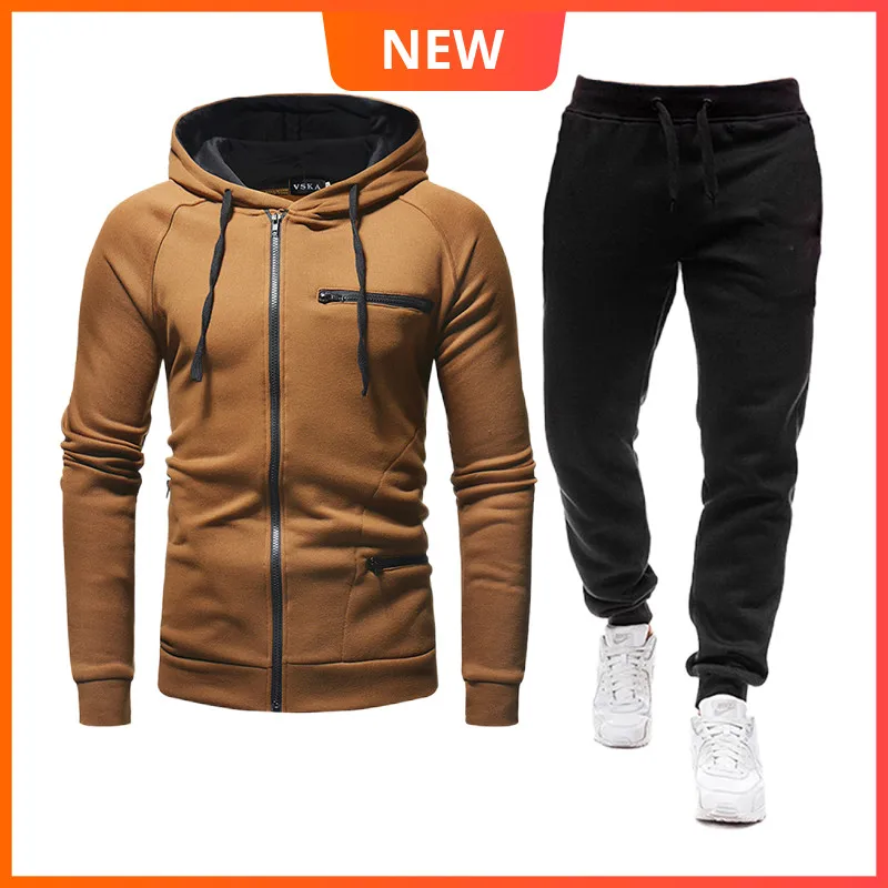 

Spring Autumn Man Tracksuit Two Piece Set Sports Suit Zipper Jactet Men's Sweatshirts and Pants Outfit Men Clothes Size M-3Xl