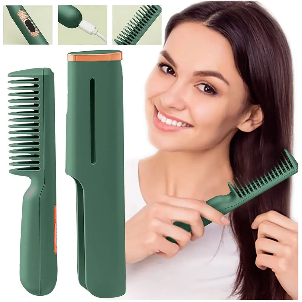 

Traveling Dual-Purpose Mini USB Lower Temp Curler 360° Hair Styler Hair Straightener Comb Portable