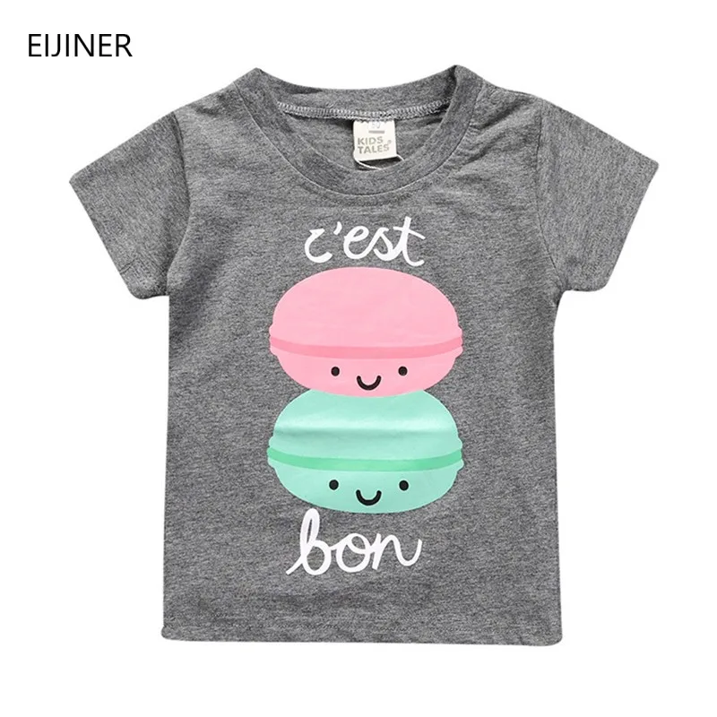 2020 хлопковая одежда для новорожденных футболка с мультяшным принтом серые