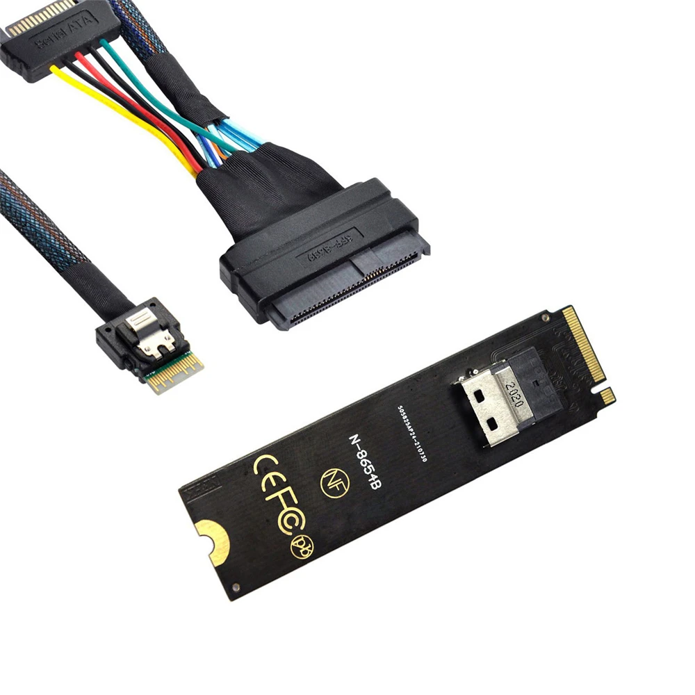 NGFF M-Key NVME to SFF-8654 Slimline SAS Card Adapter and U.2 U2 SFF-8639 PCIe SSD Cable for Mainboard | Компьютеры и офис