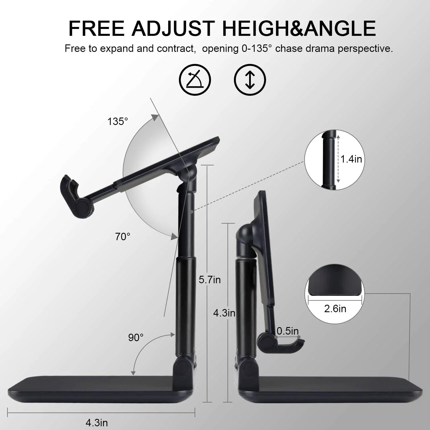 Battiphee Phone Stand For iPhone 12 Pro 11 Xiaomi Samsung Foldable Desktop Holder Universal Cell Huawei | Электроника