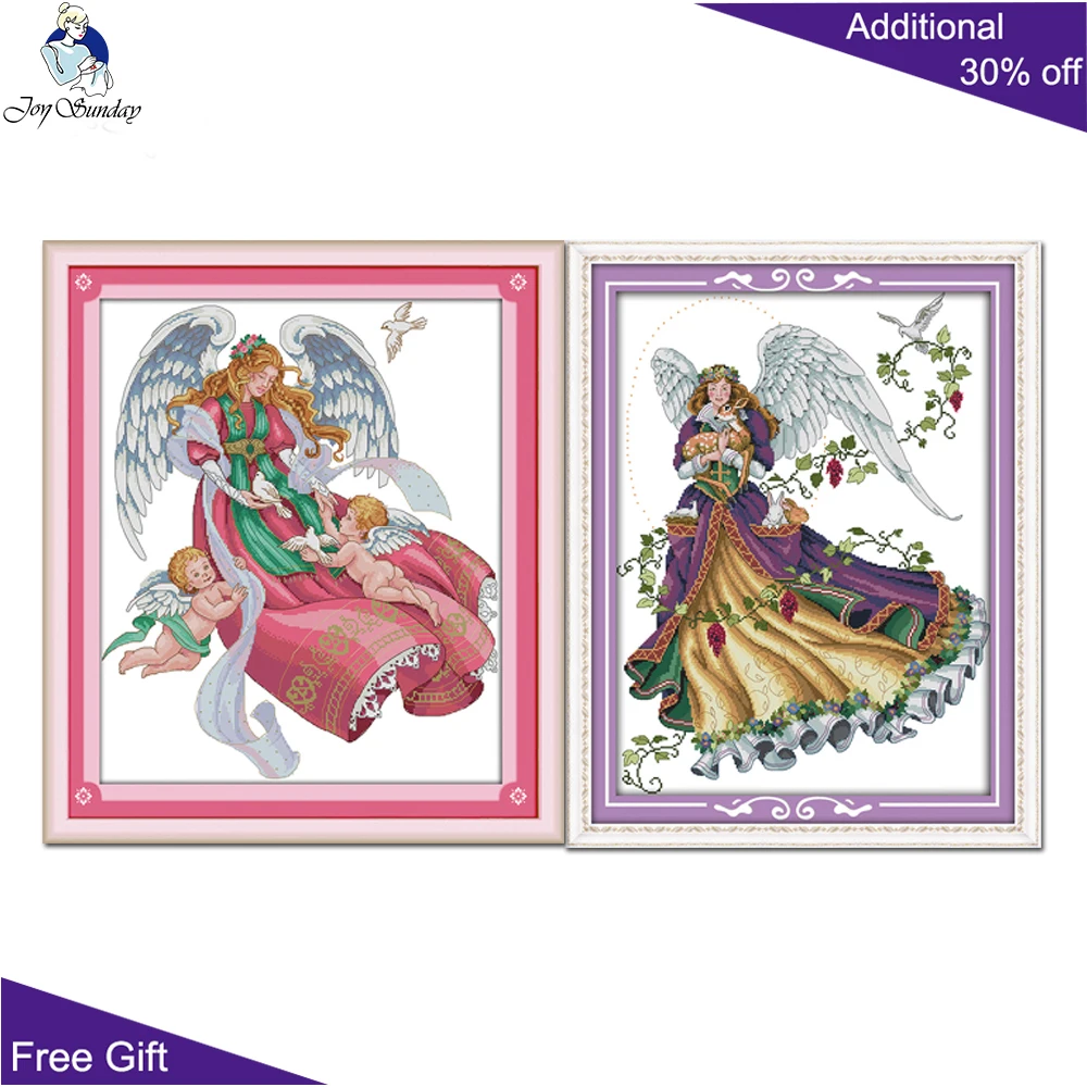 Набор для вышивки крестиком Joy Sunday Angel RA124RA125 14CT 11CT | Дом и сад