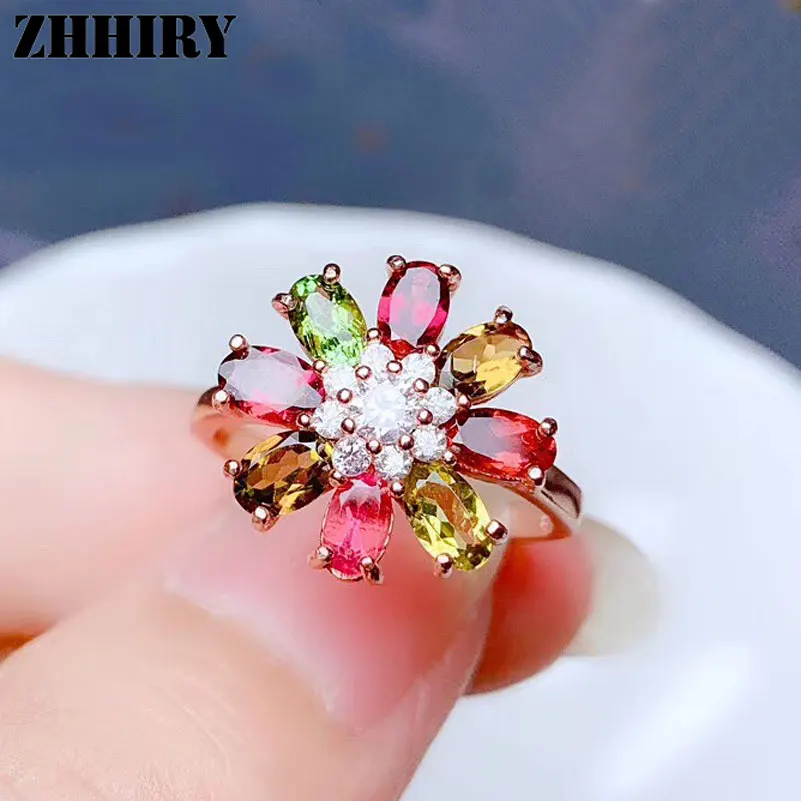 

Кольцо женское из серебра 925 пробы, с натуральным турмалином