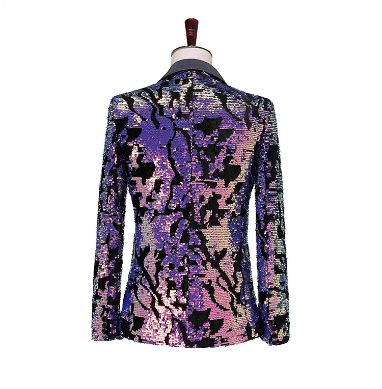 Мужской костюм с блестками блестящий розовый пиджак для ночного клуба вокала