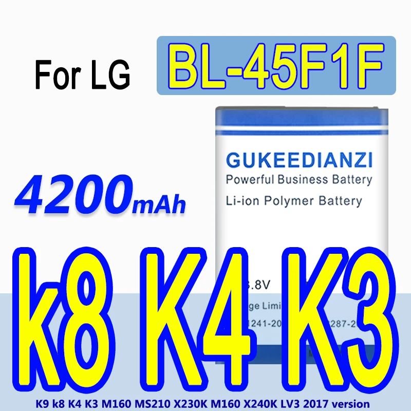 GUKEEDIANZI 4100 мА/ч BL 45F1F телефон Батарея для LG K4 2017 M160 Aristo MS210 версия K8 Замена