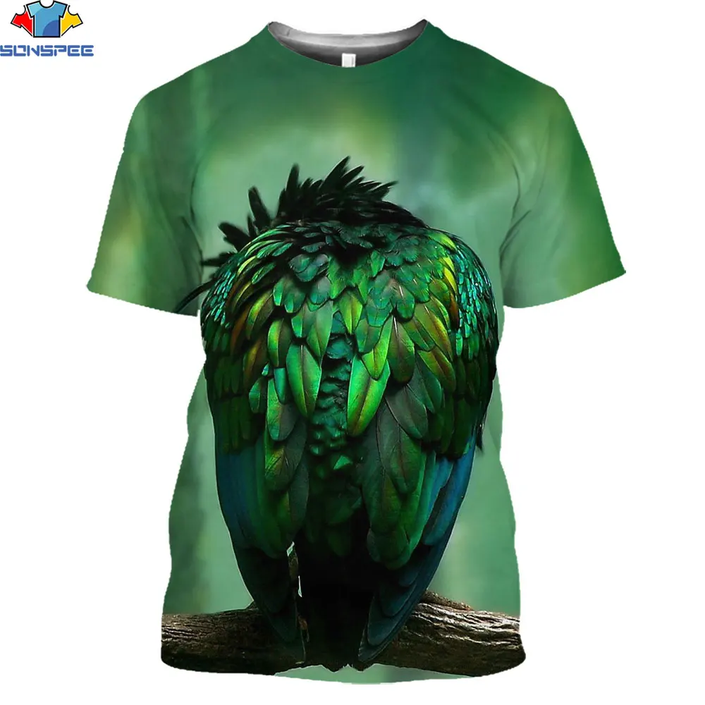 

SONSPEE 3D Parrot Jungle Animal T-shirt 2021 Summer Unisex Casual Short Sleeve Men 3D Style Street Wear Pullover Clothing