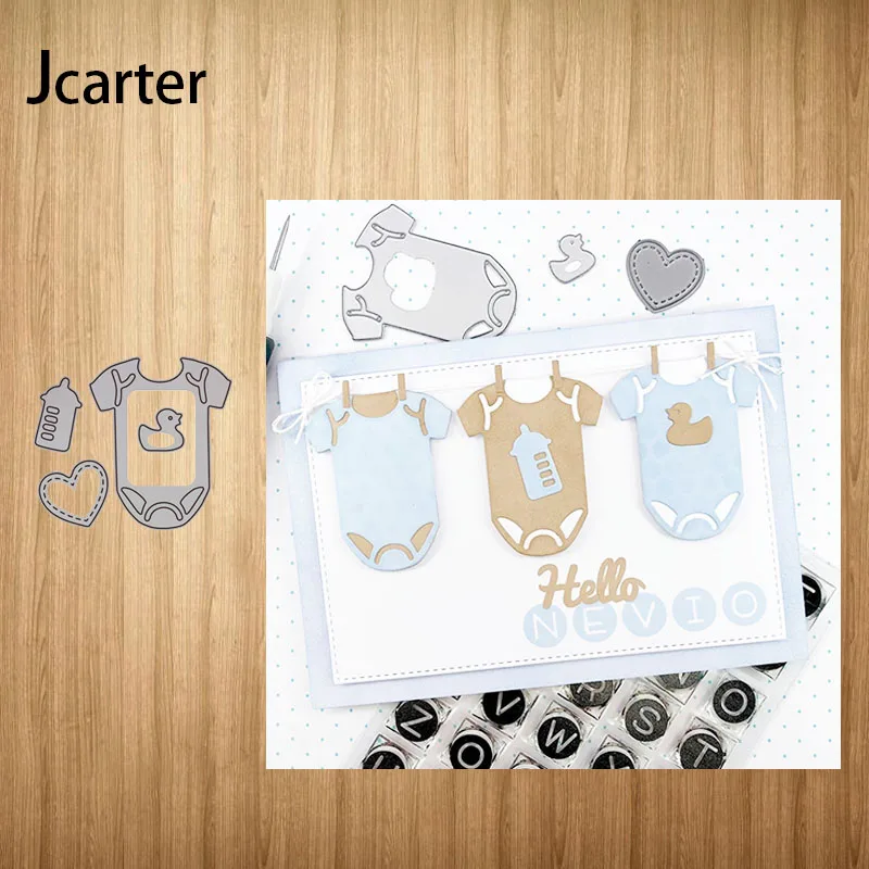 Детская Бутылочка утка одежда металлические Вырубные штампы Сделай Сам трафарет