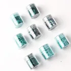 Объемные голографические Блестки для ногтей, 1 банка, порошок неонового пигмента глубоководных зеленых серий, 10 мл