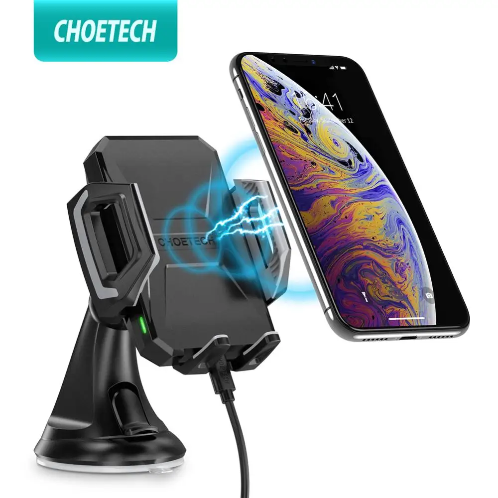 CHOETECH Qi 10 Вт Быстрое беспроводное автомобильное зарядное устройство