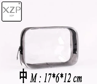 M XZP Transparent Cosmetic Bag PVC Women Zipper Clear Makeup Bags Beauty Case Make Up Organizer Storage Bath Toiletry Wash Bag - Цвет: M