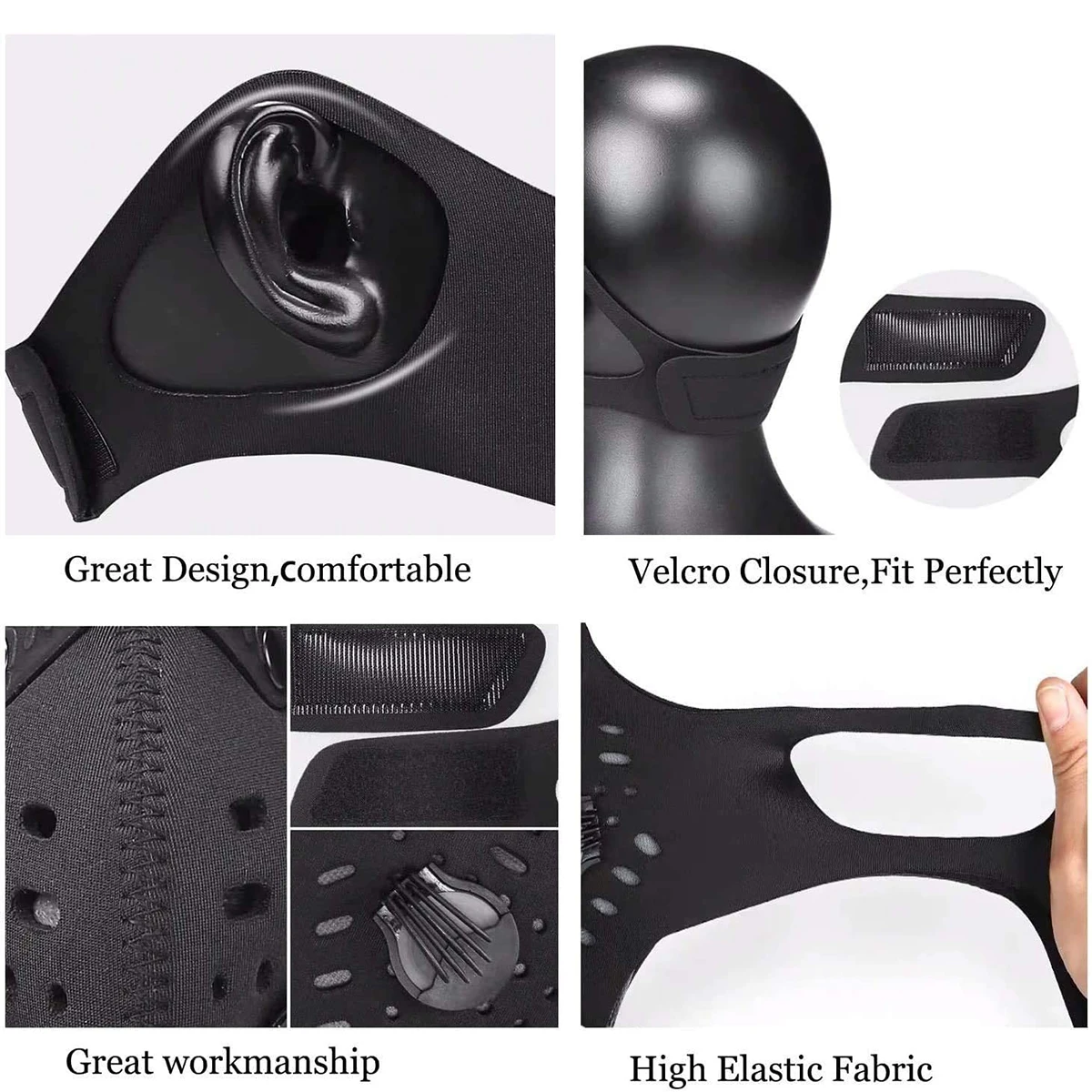 Многоразовая маска для лица с фильтром и активированным углем тренировок на