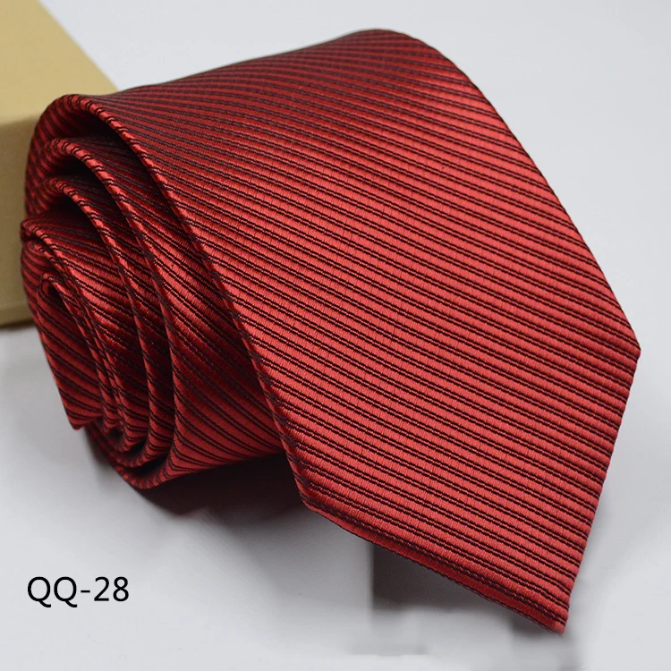 

New men's tie solid color stripe Korean 8cm jacquard tie accessories daily wedding party gift business work arrow trend 6