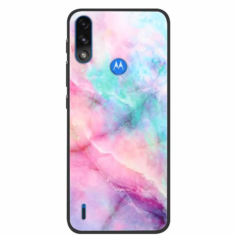For Moto E7i Power Case TPU Soft Fashion Silicone Bumper capa for Moto E7 Power Phone Case E7Power E 7i 7 Cover 6.5 inch Marble